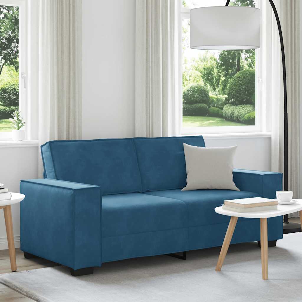 vidaXL 2-Sitzer-Sofa Blau 140 cm Samt