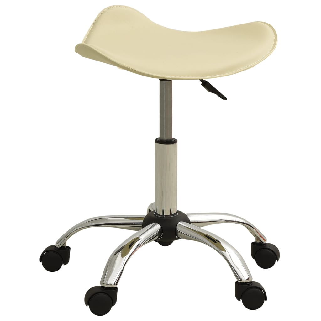 vidaXL Friseur Rollhocker Creme Kunstleder