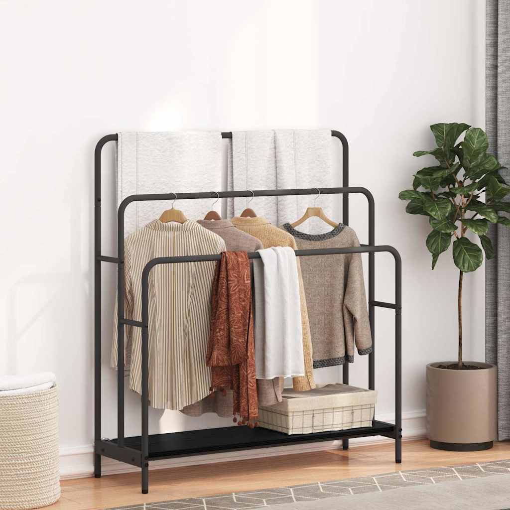vidaXL Kleiderständer Schwarz Eichen-Optik 90 x 30 x 100,5 cm