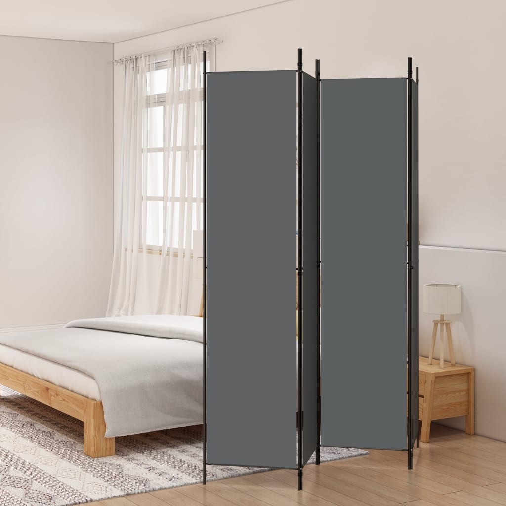  vidaXL 4-tlg. Paravent Anthrazit 200x220 cm Stoff
