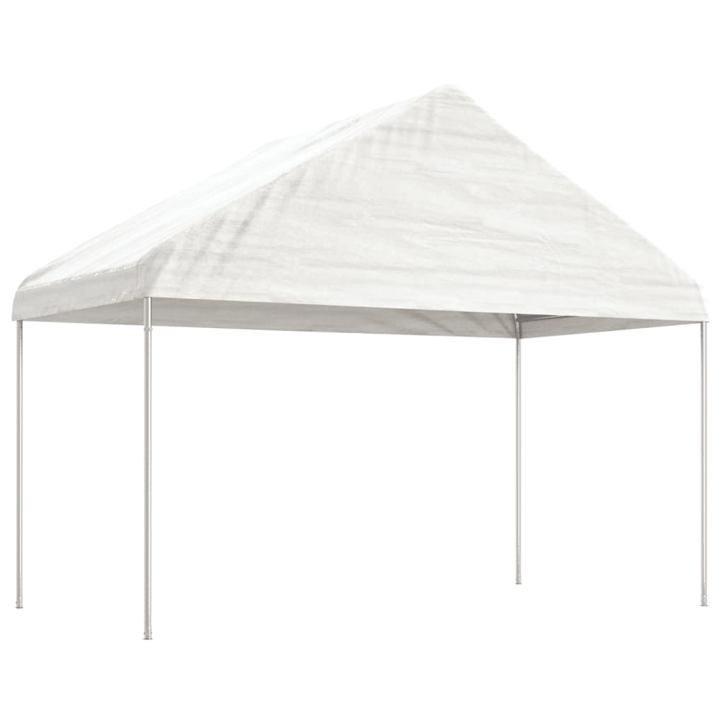  vidaXL Pavillon mit Dach Weiß 4,08x2,23x3,22 m Polyethylen