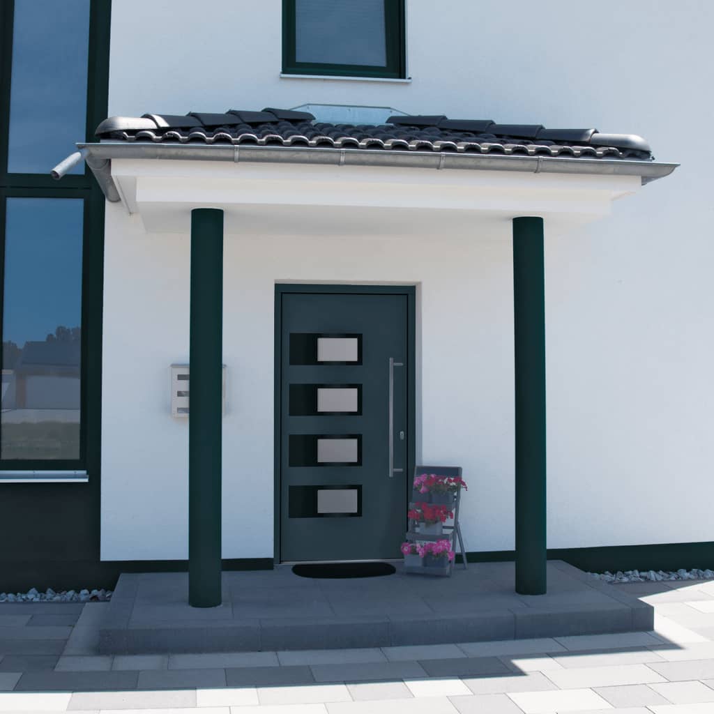vidaXL Haustür Anthrazit 100x200 cm Aluminium und PVC