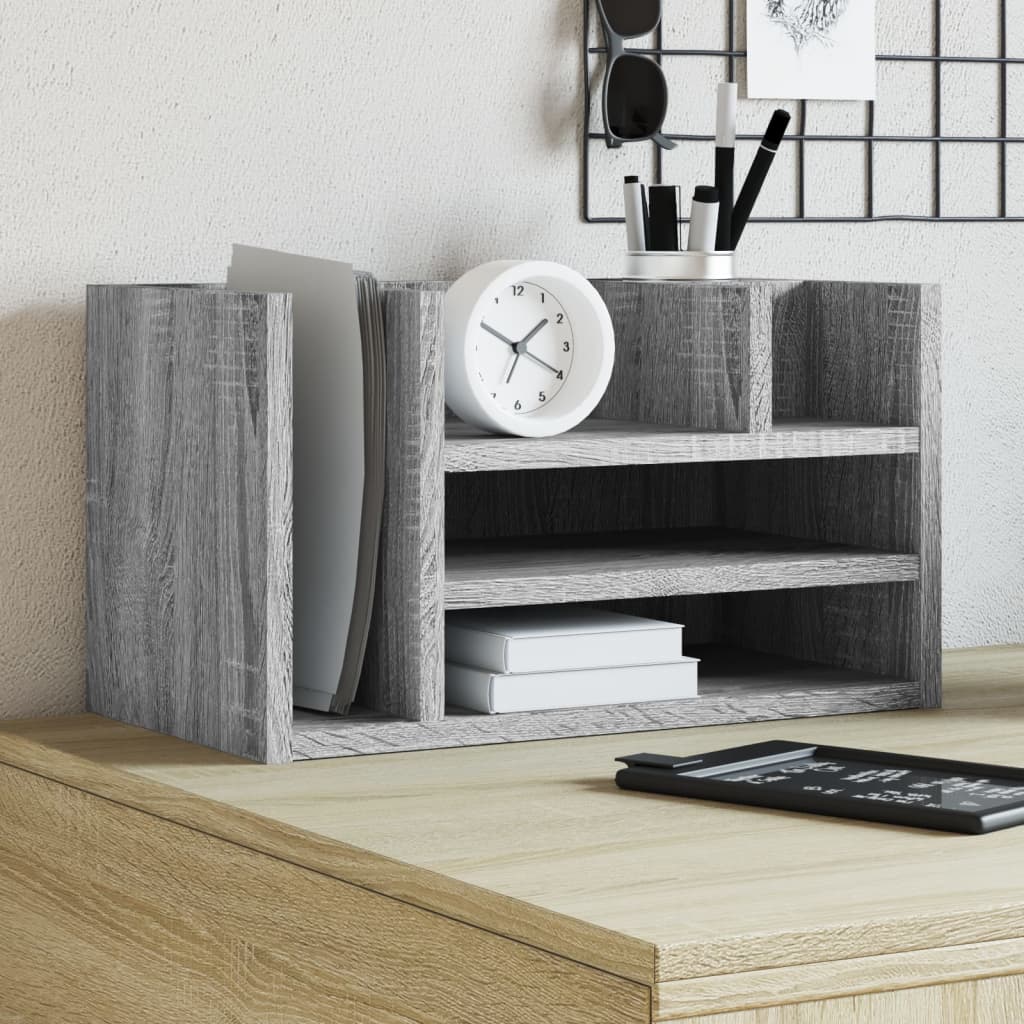 vidaXL Schreibtisch-Organizer Grau Sonoma 44,5x24x25 cm Holzwerkstoff