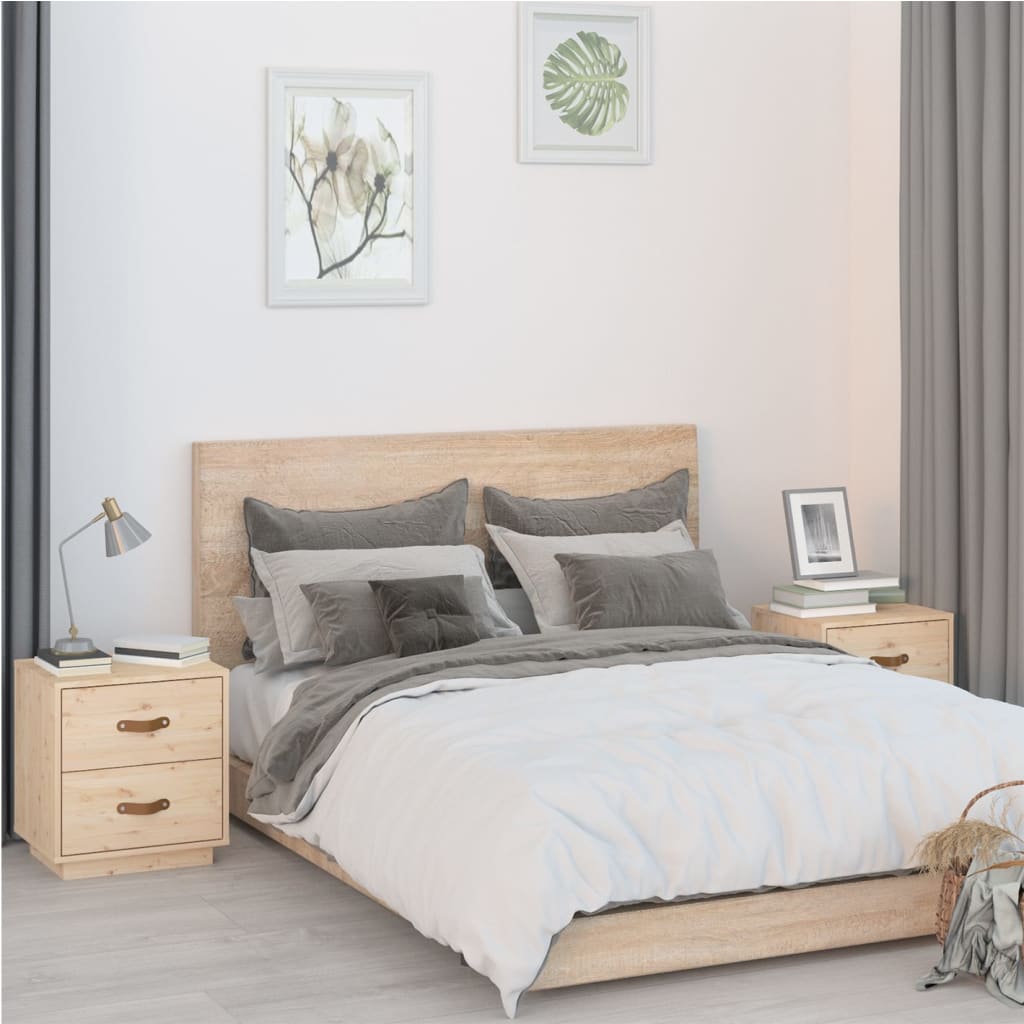  vidaXL Nachttische 2 Stk. 40x34x45 cm Massivholz Kiefer