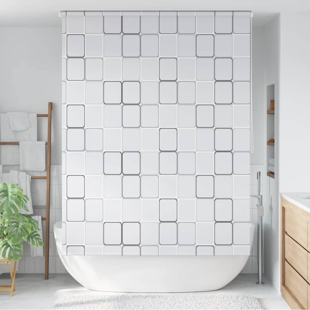 vidaXL Duschrollo 140x240 cm Quadratmuster