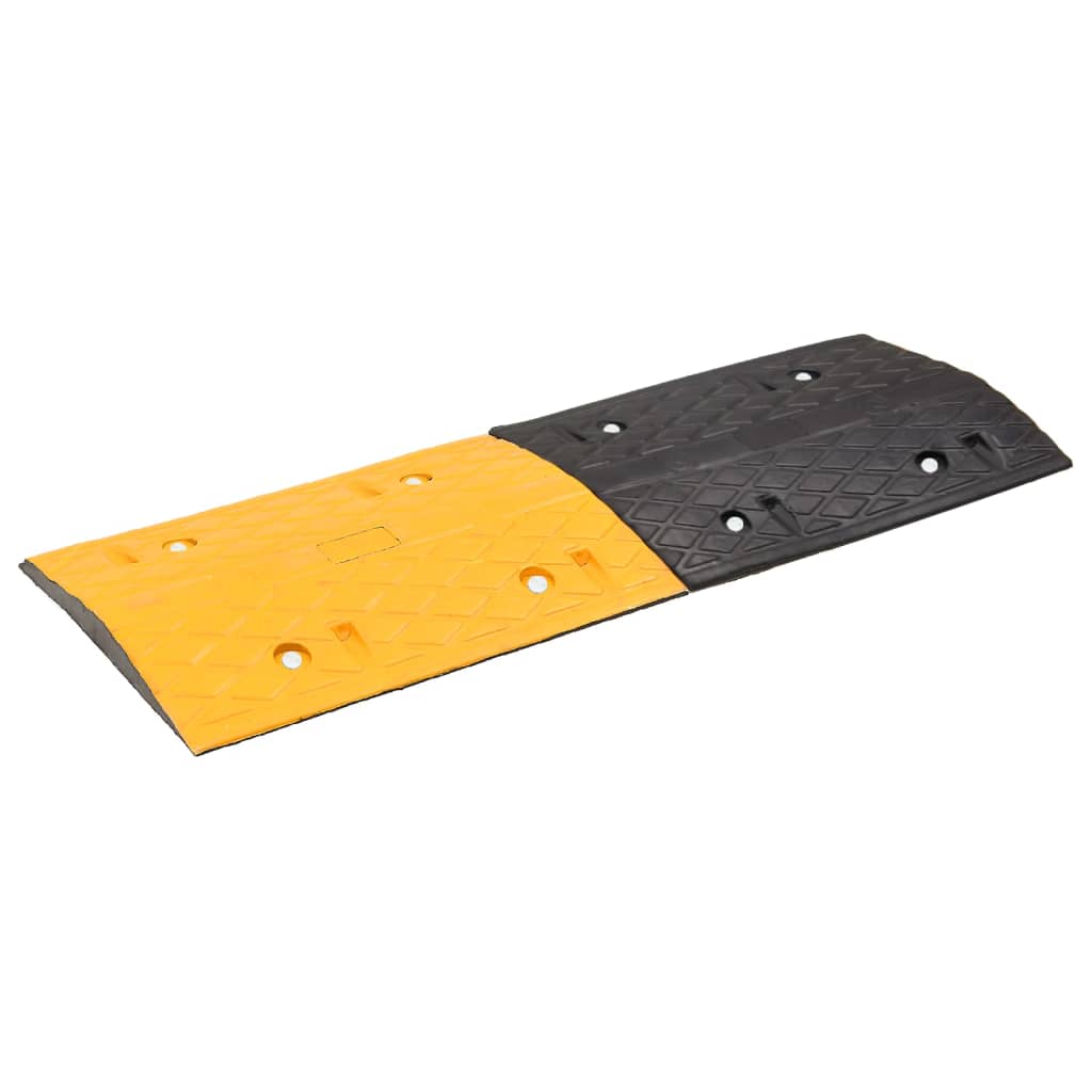 vidaXL Bodenschwelle Gelb & Schwarz 97x32,5x4 cm Gummi
