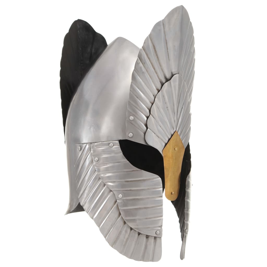 vidaXL Mittelalterlicher Fantasy Ritter-Helm für LARP Replik Silbern Stahl 