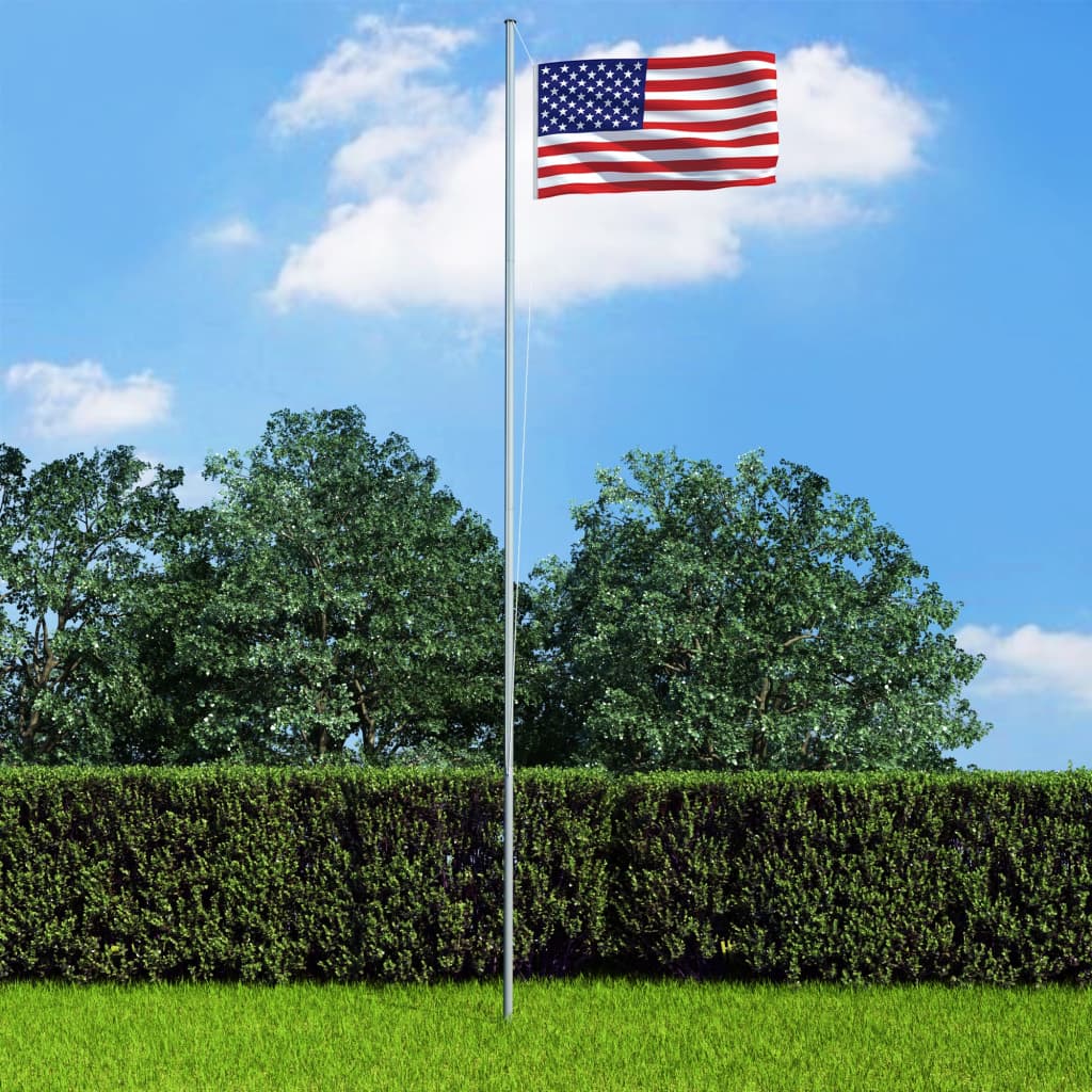 vidaXL Flagge der Vereinigten Staaten und Mast Aluminium 6,2 m