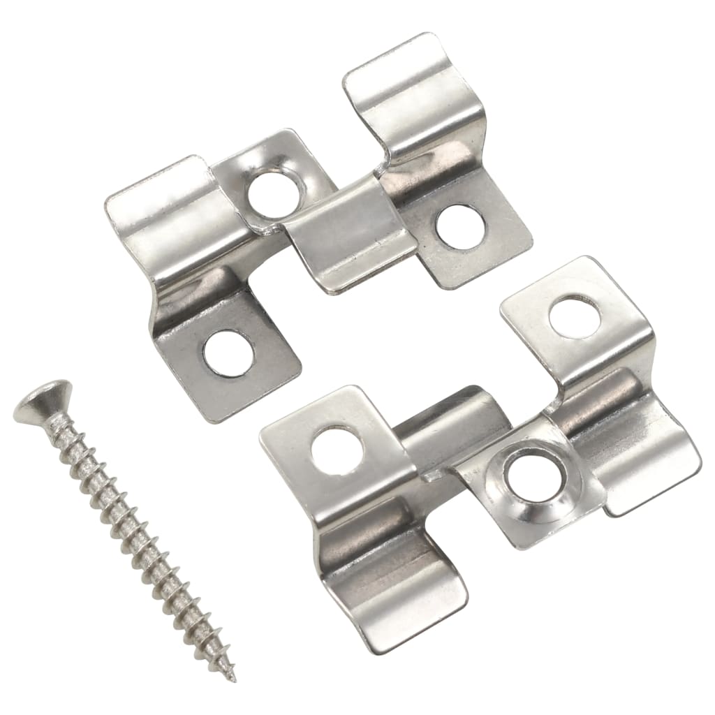 vidaXL 100 Stk. Deckclips mit 200 Schrauben Edelstahl 