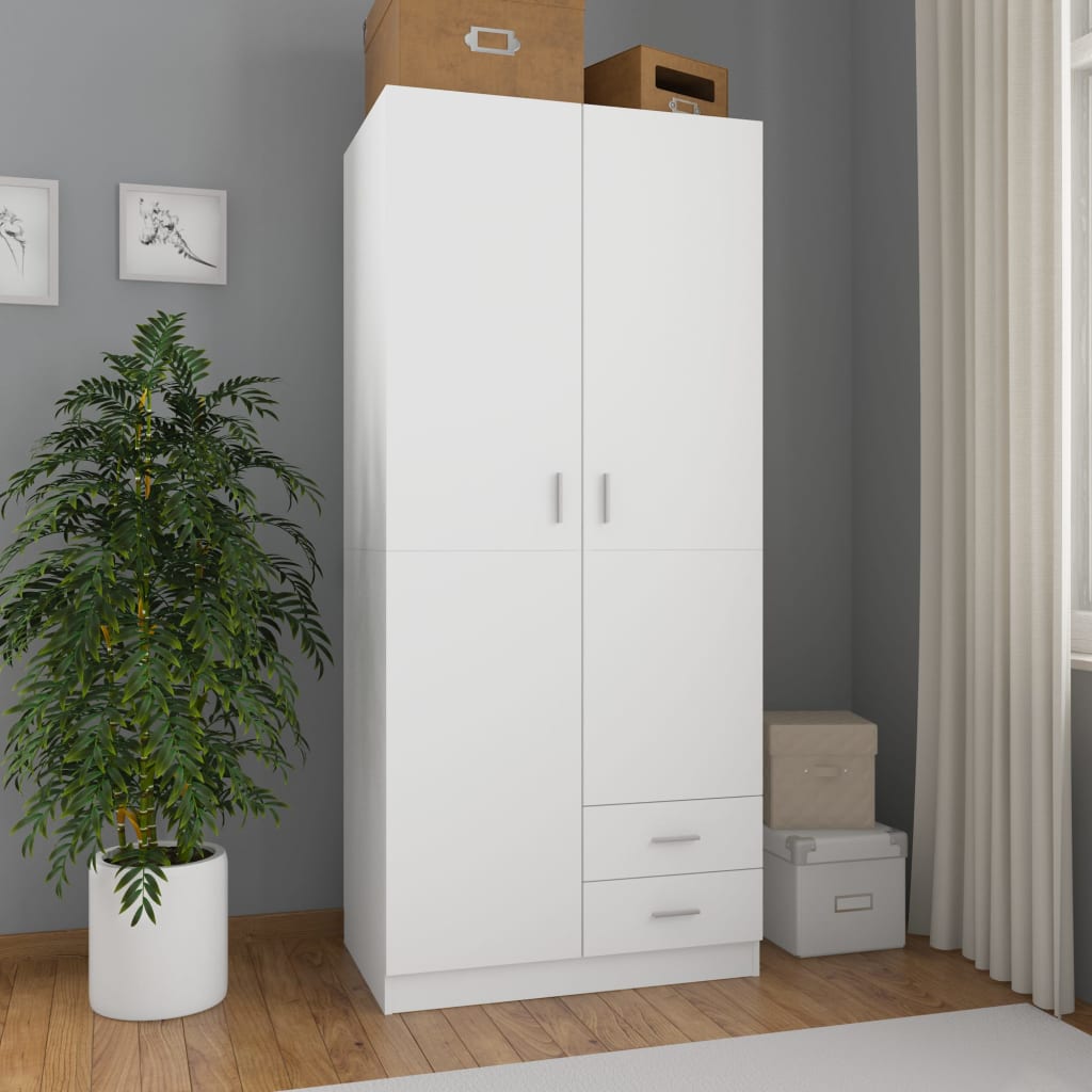  vidaXL Kleiderschrank Weiß 80x52x180 cm Holzwerkstoff
