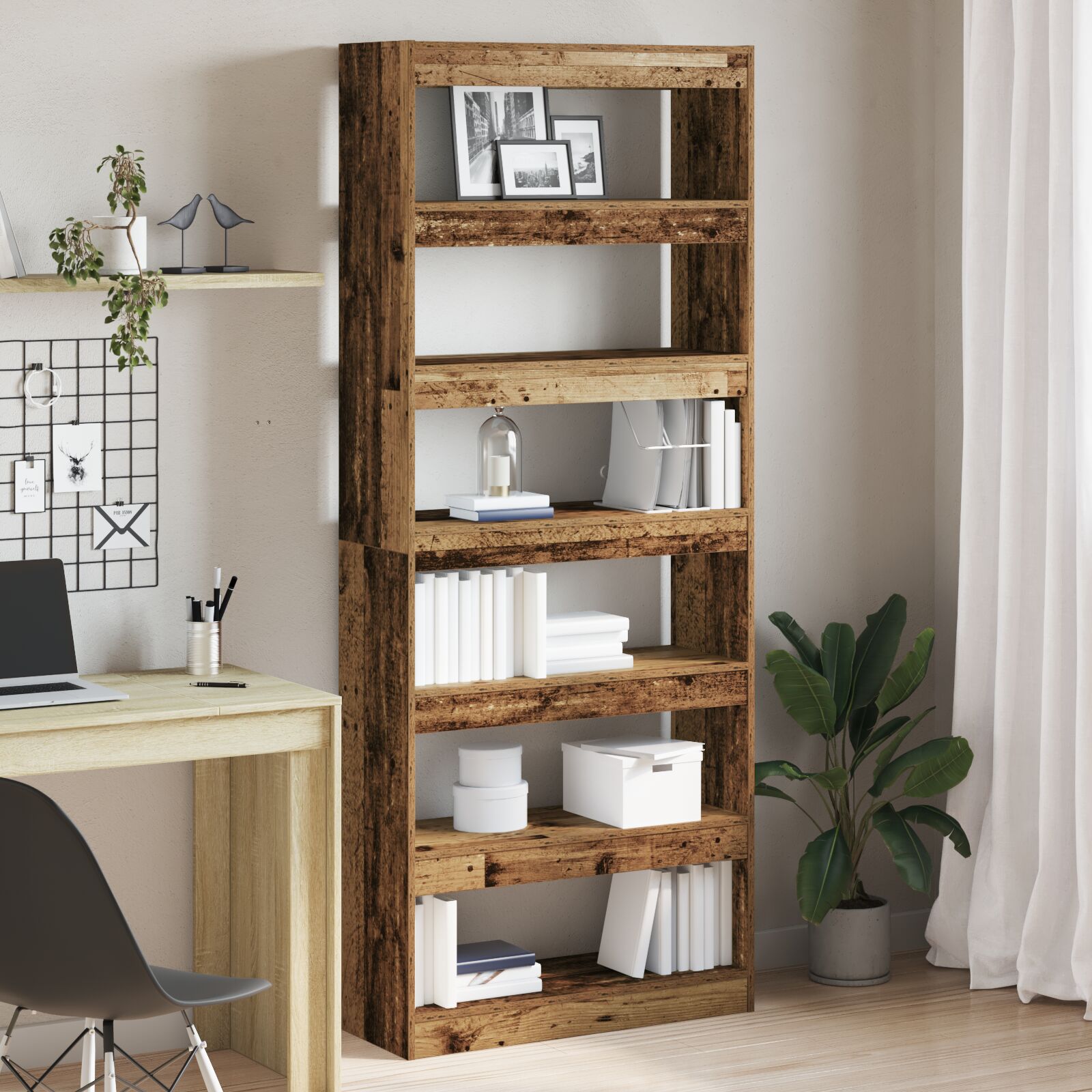 vidaXL Altholz Bücherregal Altholz Holzwerkstoff 80 x 30 x 198 cm