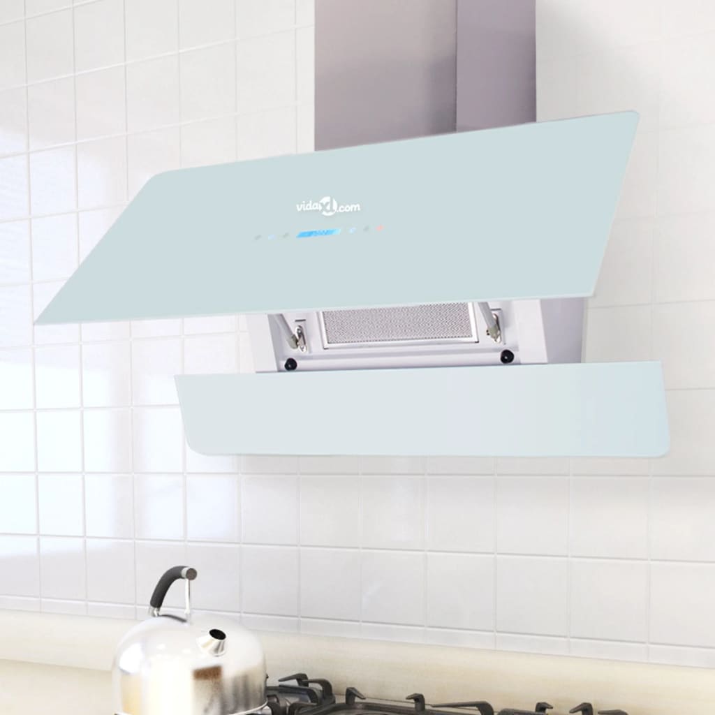vidaXL Dunstabzugshaube mit Touch-Display Weiß 900 mm