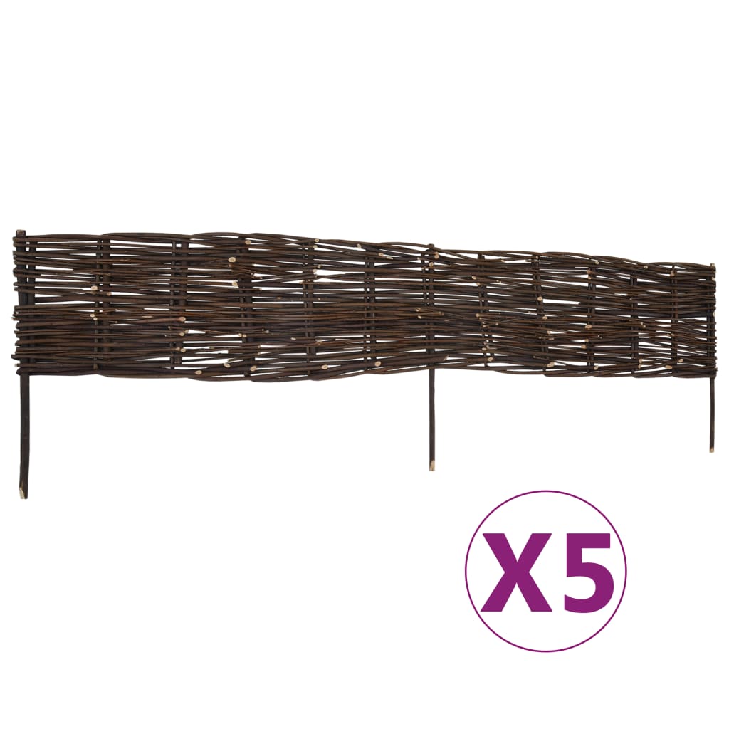 vidaXL Weidenzäune 5 Stk. 120×35 cm