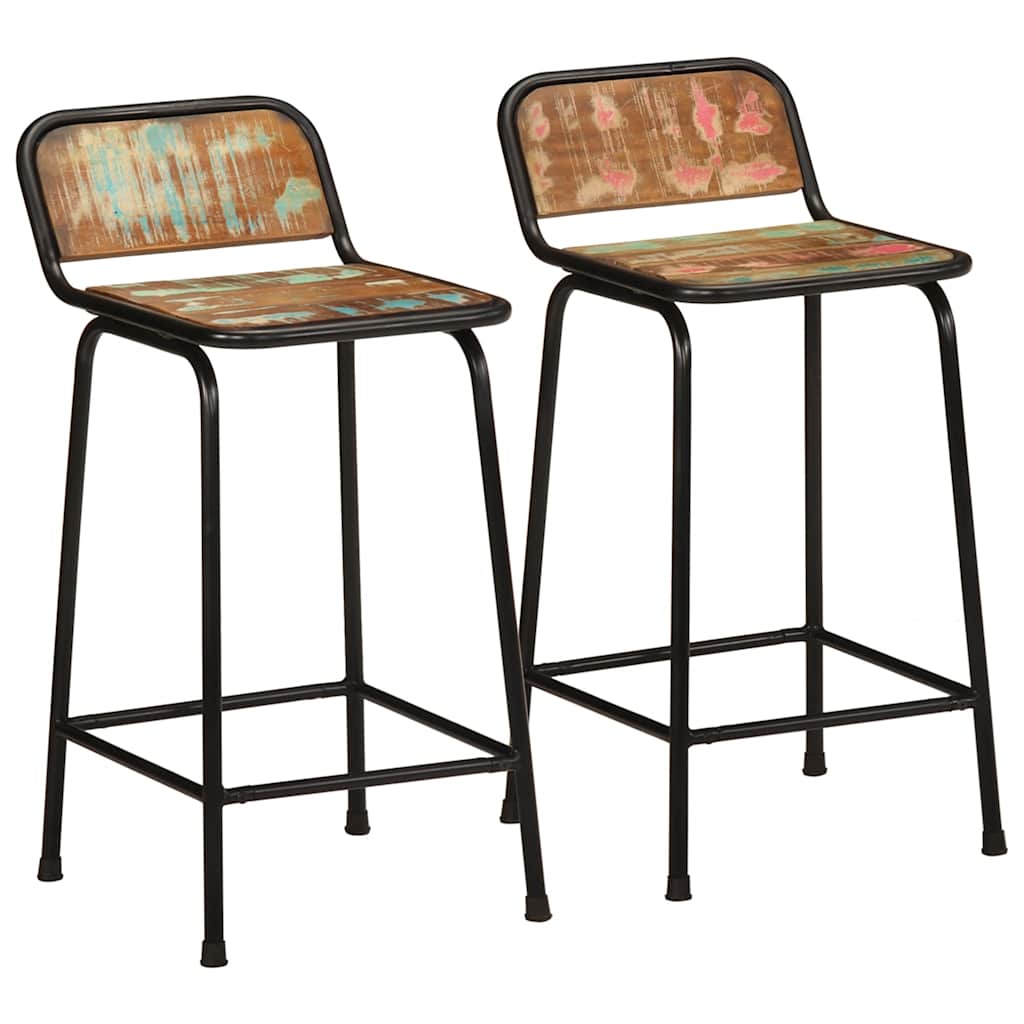 vidaXL Barhocker 2 Stk. 46x35,5x80 cm Altholz Massivholz